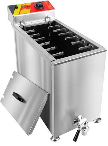 Friteuse à Corn Dogs D'Une Capacité De 25 L Avec Couvercle, Machine Commerciale De Fabrication De BâTonnets De Hot-Dog Au Fromage, Friteuse éLectrique Commerciale,220V