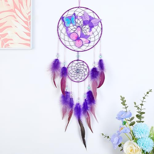 MHJY Attrape-rêves pour enfants, attrape-rêves mignon avec dinosaure purement grand fait à la main, accessoires de chambre à coucher, décorations de fête pour filles et garçons à suspendre au mur
