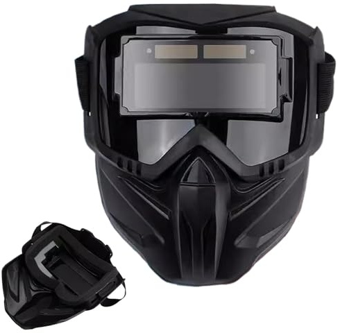 Casco di saldatura a oscurità automatica, casco da saldatura a vista grande,Vista grande staccabile Dimmuta automatica Dimmuta Maschera per saldatura montata sulla testa | Scudo facciale per copricapo