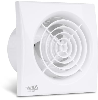 AIR 6 Lite-150T Silent Bathroom Extractor Fan with Timer for 6'' / 150mm Ducting, Powerful Extract Rate 230m3/h, Wall Ceiling mounted Exhaust fan