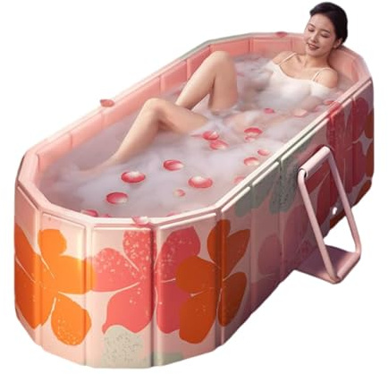 Jlkegfdf Vasca portatile – Secchiello termico per caldo o ghiaccio grande – accessorio per il bagno familiare, vasca da bagno pieghevole per atleti