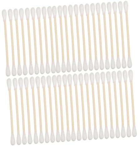 Alipis 100stücke Wattestäbchen Mit Doppelter Spitze Holzgriff Für Ohrenreinigung Make-up-entfernung Sanftes Bambusmaterial Multifunktional Tragbar