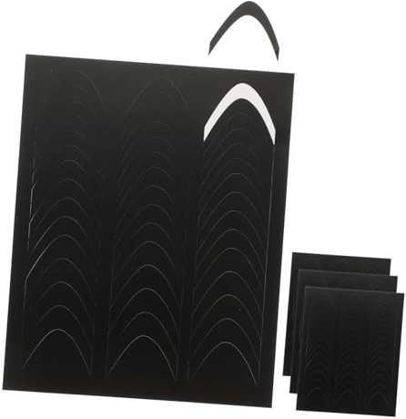 LOLIPPYY 4feuilles Bande à Ongles Autocollants Pour Ongles Français Guide Pour Manucure Française Décorations Pour Outils Pour Nail Art Pochoirs Pour Autocollants Pour Pointes Courbées