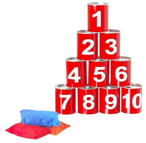 KiBcsLic Bean Bag Toss Game Party Favor Hand Eye Coordination Knockdown Can Game Set