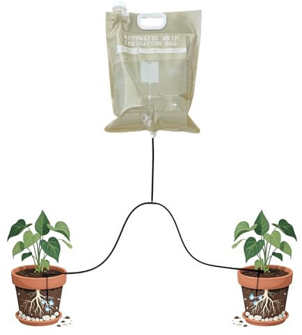 Nurtureup 1 pc Automatic Plant Watering System 6.5L Self Watering Drip Irrigation Bag for Outdoor Plants UV-Resistant Wear-Resistant Hose Precise Drip Arrows Vacation Plant Waterer for Garden,Yard