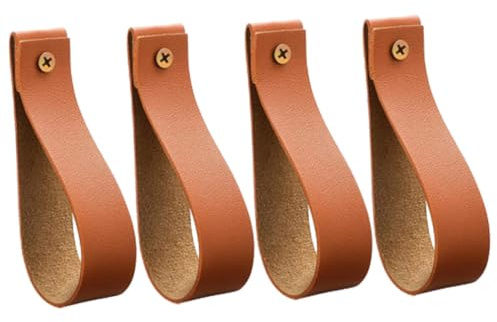 HORIALENCE Correas De Poliuretano para Barras De Cortina Ganchos De Montaje En Pared Soporte para Barra De Cortina Estilo Bohemio para Baño Cocina Y Dormitorio 4 Piezas 4.72 X 0.98 X 0.78 in