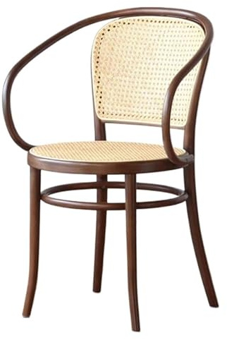 esmen Sillón de ratán Vintage, Silla Mimbre Natural for Dormitorio, Lectura, salón, balcón y relajación(Walnut Color)