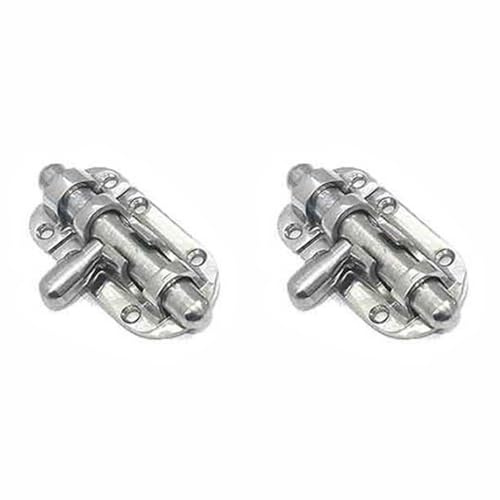 2Pcs Boat Door Lock Latch Barrel Bolt Lock, Marine 316 Stainless Steel Heavy Duty Slide Barrel Bolt for Bathroom Bedroom Shed Garden Toilet Boat (60mm)