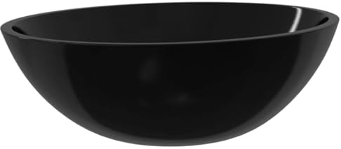 Vasque à Poser, Lavabo à Poser en Verre Lave Main Salle de Bain Verre 50x37x14 cm Noir