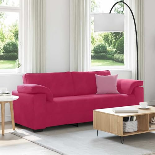 Ordellia 3 Seater Sofa Wine Red 178 cm Velvet Cosy Couch for Living Room Bedroom Durable Plywood Frame Modern Upholstered Furniture
