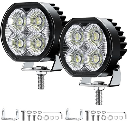 Fxlpower Flood Fari da Lavoro LED 32W 2100LM 6500K 2 Pezzi 3 Pollici