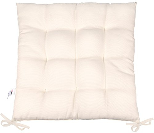 CelinaTex Yoyo Sitzkissen 40 x 40 cm beige Gartenstuhlkissen mit Bänder Sitzauflage Garten Balkon Terrasse