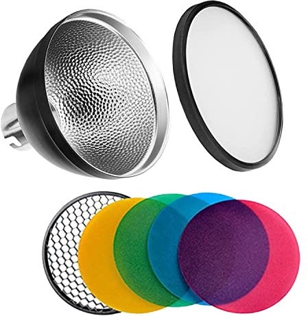 Godox AD-S2 Réflecteur standard avec diffuseur doux et pack de gels de couleur AD-S11 pour photographie Pour flash Witstro AD200, AD180, AD360, AD360II