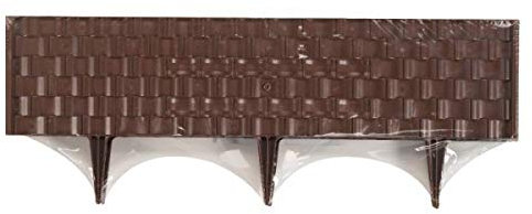 Garden Mile® Set of 16 Decorative Garden Fencing Faux Rattan Edging Flowerbed Patio Lawn Driveway Weaved Rattan Effect Edging