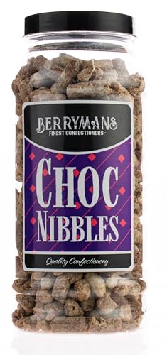 Original Choc Nibbles Retro Sweets Gift Jar By Berrymans Sweet Shop - Classic Sweets, Traditional Taste.