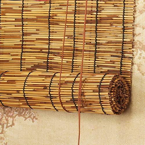 ZXCV Retro dunkelbraune Jalousien natürliche Reed Vorhang, Schatten Vorhang, Roll-up Bambus Vorhang Dekoration, geeignet für Indoor/Outdoor mehrere Größen