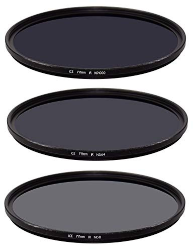 ICE 77 mm IR Cut Set mit 3 Filtern MC ND8 ND64 ND1000 Neutraldichtefilter ND 3, 6, 10 Stopp optisches Glas 77