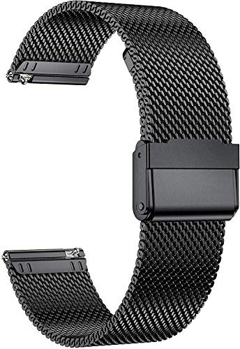 MUENShop 22mm Mesh Metall Uhrenarmband Edelstahl Armband Kompatibel mit Huawei Watch GT 4 46mm Samsung Galaxy Watch 3 45mm Gear S3 Classic/Frontier Armbänder