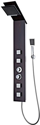 yorten Duschpaneel Duschsäule Regendusche Duschset mit 3 Modi 18 x 42 x 133 cm (B x T x H) Braun