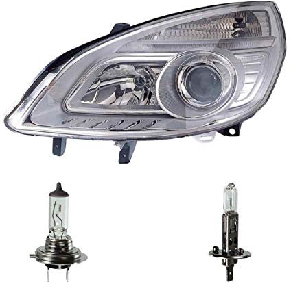 QR-PARTS 70780005 Halogen Scheinwerfer links H7/H1 für Scénic II Grand inklusive OSRAM Lampen ohne Steckdose Glühlampe