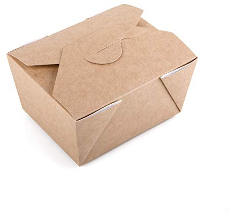 Confezione da 25 scatole usa e getta in carta kraft da asporto, fast food, a prova di perdite, scatole usa e getta (25, 600 ml)