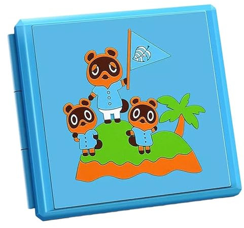 Compatible Nintendo Switch Games Case Storage Animal Crossing Nook Family Design Holds 12 Switch Game Cards & 12 Micro SD Cards