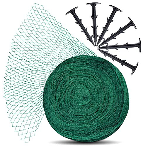 lampox Vogelschutznetz, Obstbaumnetz, Gartennetz, Teichnetz, Pool Netz, Vogelabwehr-Netz, Laubnetz, robust 12x12mm (5x5m, inkl. 8 Haken)