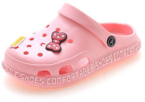 Enfants Sabots et Mules Pantoufles Chaussures Mixte Bébé Fille Garçon Antidérapant Eté Piscine de Jardin Clogs Sandales de Plage à Enfiler,Rose,EU28