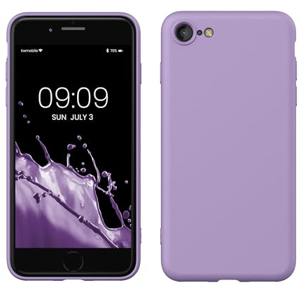 kwmobile Handyhülle für iPhone SE 2022 Hülle/iPhone SE 2020 / iPhone 8 / iPhone 7, für iPhone SE Hülle - Schutzhülle für kabelloses Laden - Case in Veilchen Lila