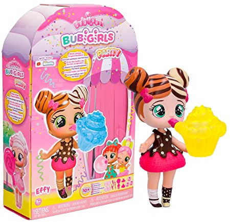 IMC Toys Bubiloons Bubigirls Effy, Bambola da Collezione che Gonfia Palloncini, la Puoi Vestire e Giocare con 12 Accessori, Gioco per Bambini +5 Anni