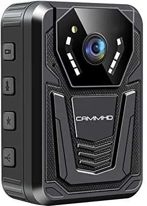 CAMMHD F6-32GB 4K-Körperkamera, arbeitet 12–14 Stunden und hat Ultra-Nachtsicht, wasserdichte Body Cam mit Audio- und Videoaufzeichnung, H.265-Videocode Polizei Bodycam für die Strafverfolgung