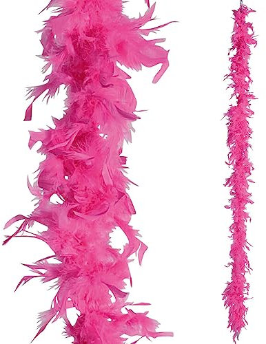 Deko Federn Natürliche Federn Vogelfedern Federboa pink 180cm aus echten Federn