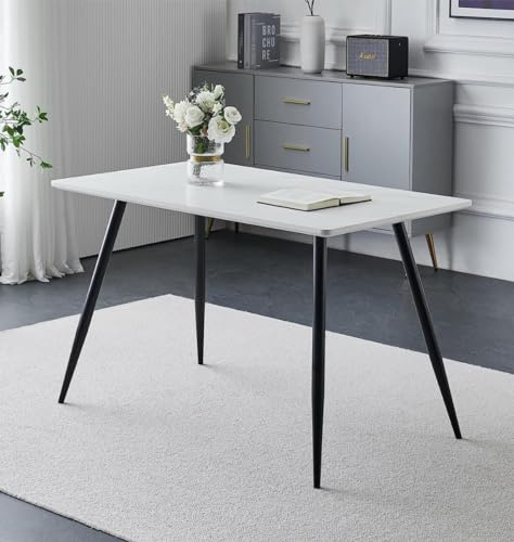 Hallowood Furniture Cullompton Marble Effect White Dining Table, 120x70cm