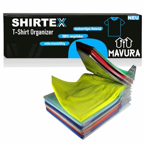 MAVURA SHIRTEX T-Shirt Organizer Kleiderschrank Schrank Organizer Stapelbar, Aufbewahrungstasche Wäsche [10er Set]