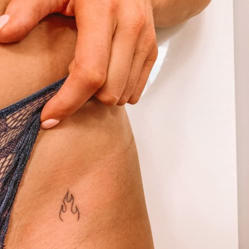 Inkster Tattoo Flamme | NEU: Verbesserte Formel | Temporäre Tattoos 2 Wochen | Hautfreundlich & EU-Kosmetikzertifiziert | hochwertige Temporäre Tattoos aus pflanzlichen Inhaltsstoffen | wasserfest
