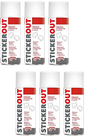 MagazziniGM STICKEROUT, Spray Rimuovi Adesivi e Colla, Efficace su Etichette Adesive, Formula a Base di Solventi, Versatile su Diverse Superfici, 200 ml (6)