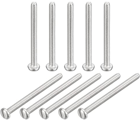 sourcing map 304 Inoxydable Acier Machine Vis, 50Pcs M2x25 mm Fendu Conduire Obligatoire Diriger Vis Boulons