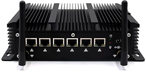 VENOEN Firewall-Appliance, Mini PC 6 Port Windows 10 pro, Fanless PC i5, Core i5 8260U, 8GB D4 RAM 256GB SSD, HD, Dual COM, i225 2.5G LAN, USB3.0, WLAN, SIM-Steckplatz, Auto Power On
