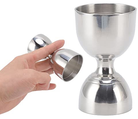 BestAlice Jigger para Bartending, Jigger de Cóctel Doble, Taza Medidora de Jigger de Acero Inoxidable, Taza Jigger de Cóctel de 30 Ml/60 Ml para Fiesta en el Bar en Casa(Plata)