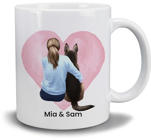 Kiwistar Tasse weiß - Beste Freunde - Hund Girl - individuell personalisiert mit Wunschtext bedruckt - Texttasse selbst gestalten - Tassen selber personalisieren - mit Namen - Geschenk - Motivtasse