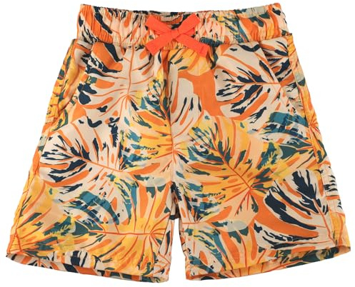 LACOFIA Badbyxor för barn badshorts för pojkar shorts strand/pool med elastisk midja barn, Arancione, 7-8 år