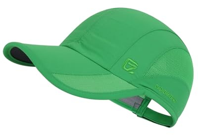 GADIEMKENSD Sportkeps, ostrukturerad, snabbtorkande, för utomhus, med solskydd, unisex, Grön, 56-60