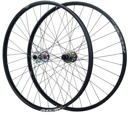 Mountainbike Laufradsatz 26/27,5/29 Zoll Räder, Leichtmetall Scheibenbremse Abgedichtetes Lager Fahrradrad 7–12 Gang Kassette 32H Felge (Farbe : 110 * 142MM, Size : 27.5 inch)