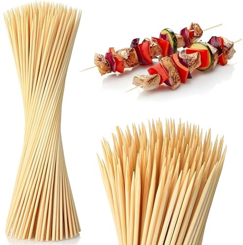 Aibulo 5000 x Bamboo BBQ Skewers 12-Inch - Perfect for Barbecue, Kebab, Fruit, Chocolate Fountain, Cake Toppers, Appetizers, and More - Eco-Friendly, Durable Wooden Sticks