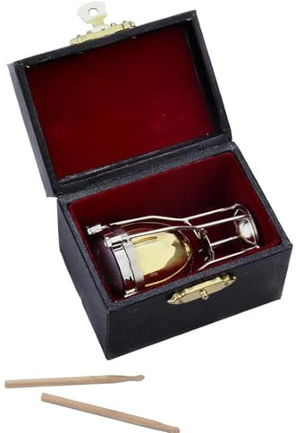 Ornements D'instruments De Musique Mini Timbale Avec Étui Collection D'instruments De Musique Miniatures En Cuivre Ornements Décoratifs Modèle Décoration Cadeaux
