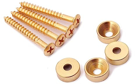 SHOWERORO 4 Stück Metall Gitarrenhalsverbindungsbuchsen Und Schrauben Für E-gitarrenbässe Zur Hals-korpus-verbindung