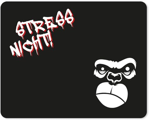 younikat Mauspad Gorilla Stress Nicht Motiv Büro-Spruch I 24 x 19 cm I Mousepad in Standard-Größe I rutschfest I lustig I dv1526