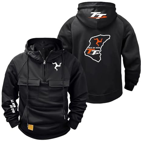 CCVQPF Felpe con Cappuccio da Uomo Activewear per I.s.l.e of M.a.n T..T Giacche da Allenamento Maglioni Top Felpa con Cappuccio Felpa con Cappuccio Capispalla -HeiS||L