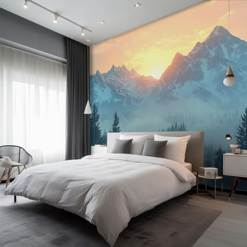 Generisch Tapete Berg, Fototapete Landschaft, Vliestapete für Schlafzimmer Wohnzimmer Kinderzimmer, Wand Deko Tapeten, Wandverkleidung 300x210 cm D&O11