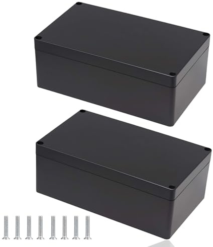 2 PCS Waterproof Junction Box, 200x120x75mm Black IP65 Outdoor Electrical Boxes ABS Plastic Project Junction Box Enclosure for Electronics Power Instrument Case Boxes